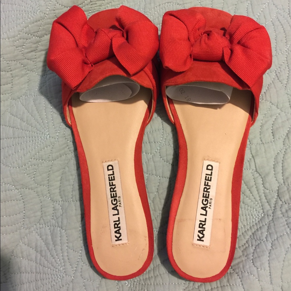 Karl Lagerfield Red Bow Sandals!